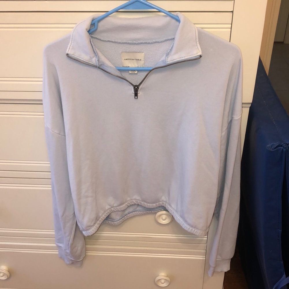 American Eagle Cropped Quarter Zip